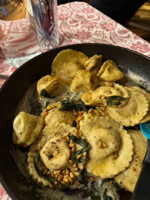 Handmade ravioli with brown butter & sage