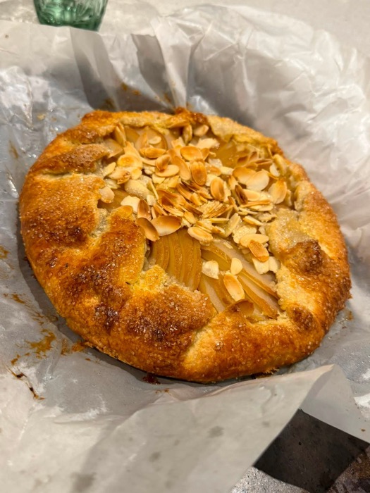 Poached pear galette