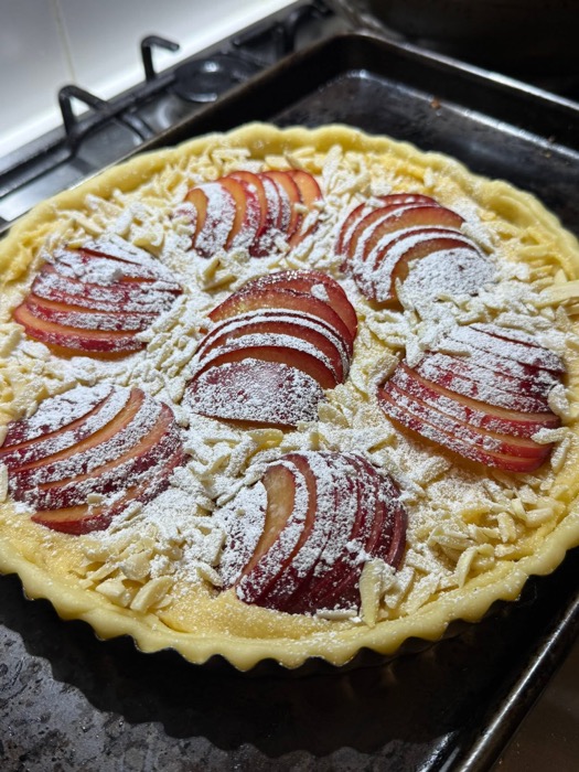 Plum frangipane tart